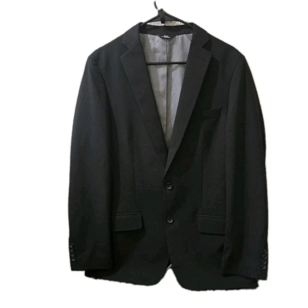 J.M. Haggar Slim Fit Black Blazer‎ Jacket Men's 40L Two Button Suit Coat